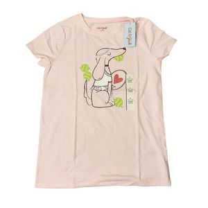 NWT Cat & Jack Girls Tennis Dog Shirt Pink in size Large (10/12)